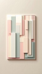 Obraz premium Abstract Geometric Composition with Pastel Color Blocks and Lines.