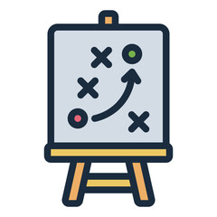 strategy filled line icon. planning board tactic. goal direction. business management