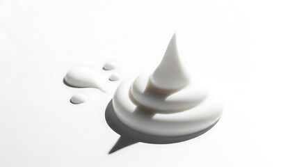 Fototapeta premium White Creamy Substance on White Background.