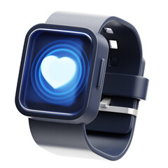 3d Illustration of Smartwatch Heart Rate Monitor Fitness
