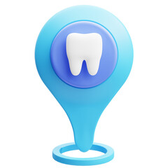 3d Illustration of Tooth Map Pin Dental Clinic Location