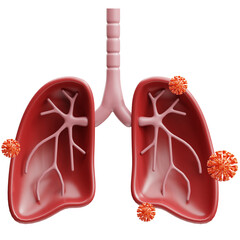 3d Illustration of Infected Lungs Virus Disease