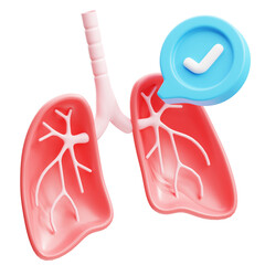 3d Illustration of Healthy Lungs Checkmark Approved Medical