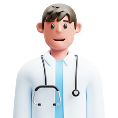3d Illustration of Male Doctor Character Avatar Medical