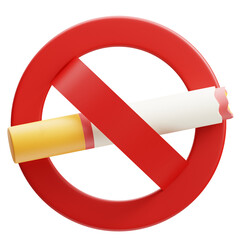 3d Illustration of No Smoking Sign Stop Cigarette Medical
