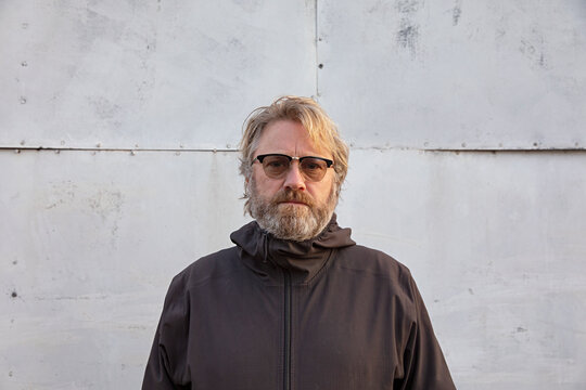 Portrait of a bearded man wearing glasses 