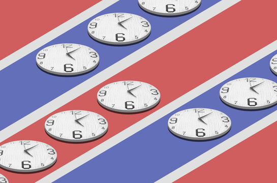 Collage with a group of a clocks