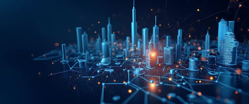 fiber optics background with graph