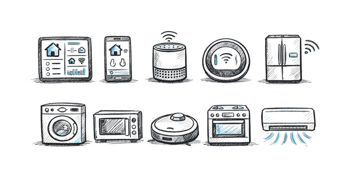 Smart home, iot filled icon set. Gadgets, automation, devices filled collection.