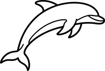 Obraz premium A black and white line drawing of a dolphin jumping out of the water