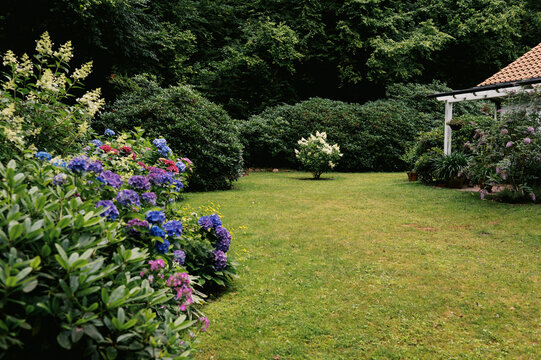 garden with nobody in it in norther Germany