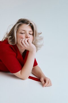 Pensive woman portrait