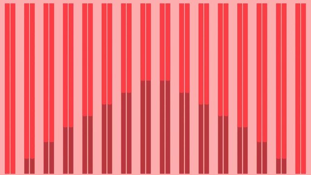 Animation of an aggressive red background where the double bars of a cage open and close.