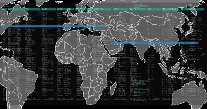 Initial cyan scan line starting map lighting borders aligning rows pulsing nodes showing links