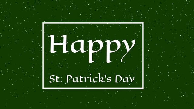 White rectangle moving to center, revealing Happy St