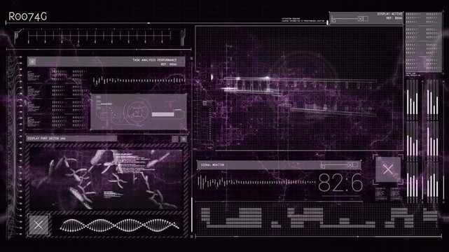 Finding microbes, analysis UI showing microscopy feed, cloning probes, making DNA helix for mapping