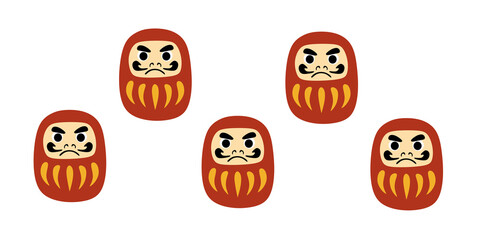 Obraz premium Daruma Doll Illustration Japanese Traditional Culture Decoration