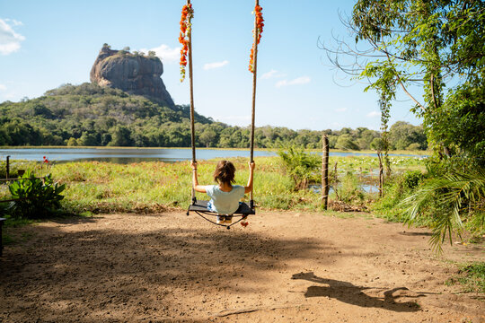 Child Swing Sigiriya, Sri Lanka. Landmark, travel. 