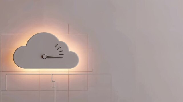 予算管理とコスト削減を表現できるクラウド最適化の抽象背景 上品な発光の背景動画.生成AI