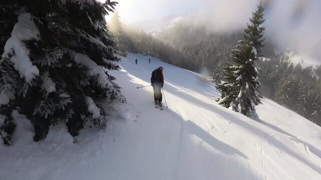 Friends Heliskiing: An Exhilarating Off-Piste Freeride Adventure in Deep Powder Snow.