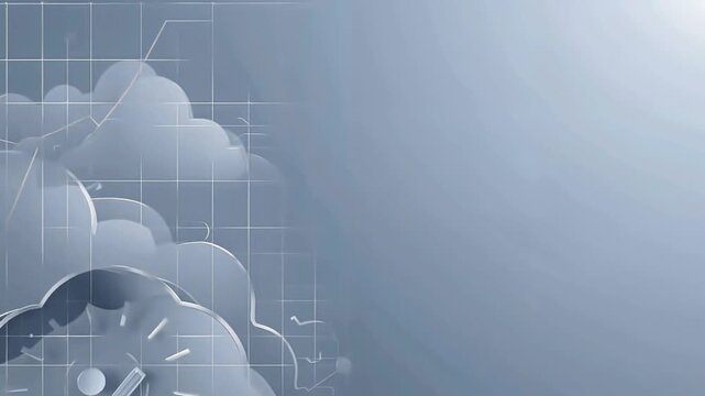 コスト削減の訴求に合う抽象テック背景 ゲージ指標が整う背景動画.生成AI