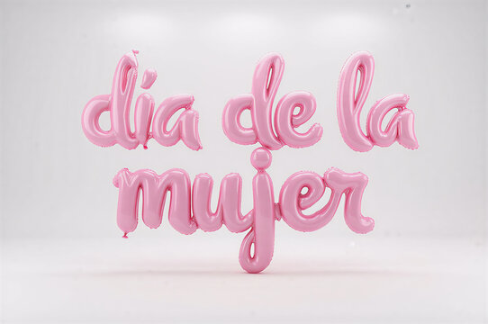 Texto D&iacute;a de la Mujer en estilo globo
