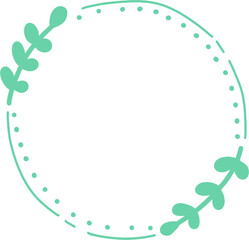 frame for text with green leaves
