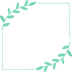 frame for text with green leaves