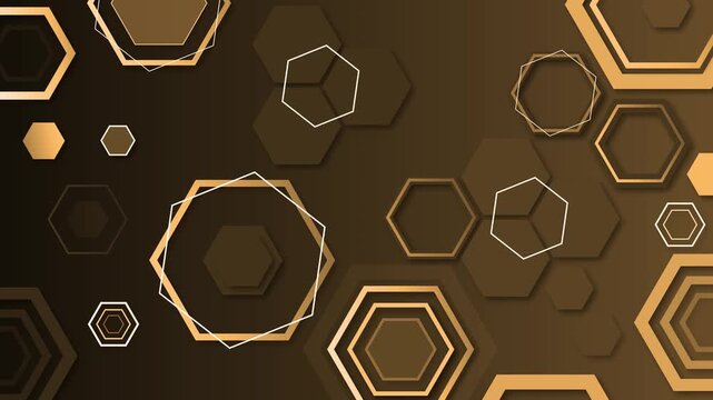 Abstract layered hexagon shape background animation, Modern background with layered hexagons