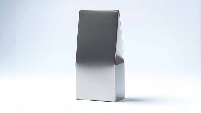 メタリックシルバー紙箱　ブランド検討用モックアップ素材