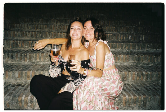 Selfie Women Smiling at Night