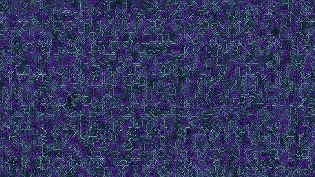 Abstract digital texture with flowing lines in deep violet and cyan, creating a serene, dynamic topographical pattern that evokes a futuristic and meditative aesthetic