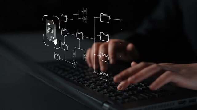 Digital file structure showing folder organization, file hierarchy, and document arrangement. File structure supports management, improves access, and file structure enhances clarity. Marrow