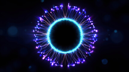 Dynamic Circular Energy Field with Vibrant Light Patterns and Effects