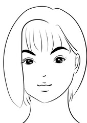 おしゃれな線画の女性ポートレート｜シンプル人物イラスト