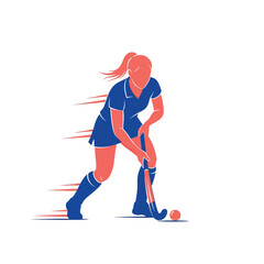 Fototapeta premium Female field hockey player in action.