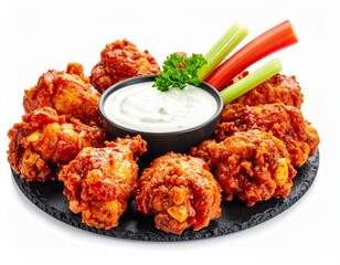 Crispy Buffalo Chicken Wings with Sauce 