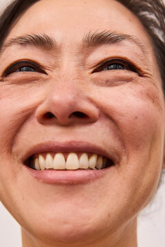 Closeup of a woman's smiling face