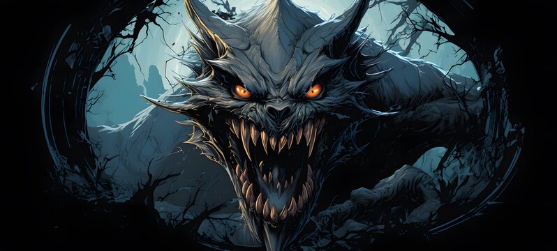 vampire monster vector illustration t-shirt design ,generative AI