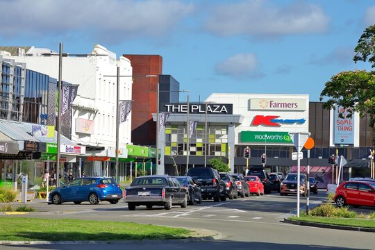 Palmerston North, Manawatu, New Zealand - February 13th, 2026 Front of The Plaza and Kmart found in the square center of the city of Palmerston North.