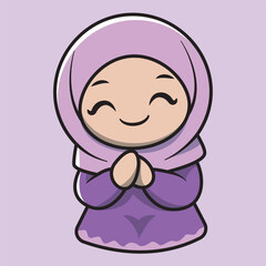 Obraz premium Cute Muslim Girl in Hijab