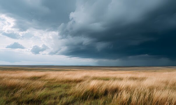 dark storm clouds coming in over the vast open plains