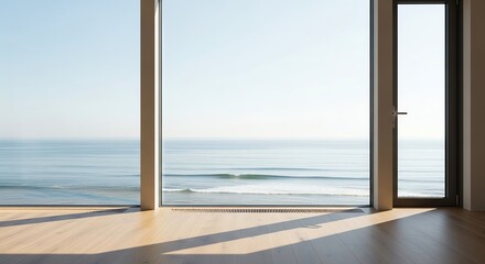 Fototapeta premium Room interior ocean view window