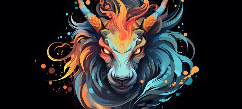 qilin vector illustration t-shirt design,generative AI