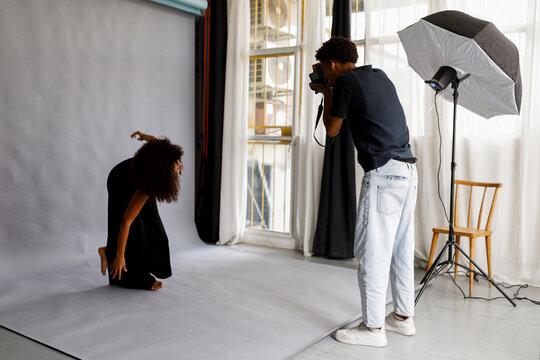 Model Posing in Studio 