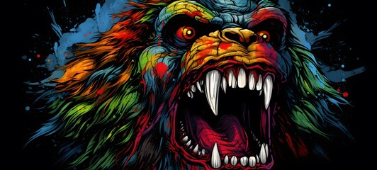 Obraz premium Kraken kingkong vector illustration t-shirt design ,generative AI