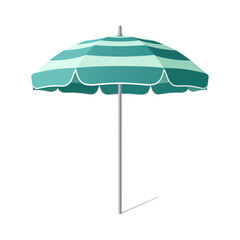 Obraz premium Teal striped beach umbrella on a black background