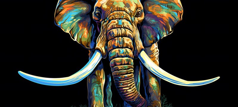 mammoth skeleton vector illustration t-shirt design,generative AI