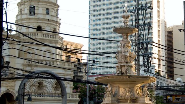 Quiapo Church and Carriedo Fountain in Manila City Square