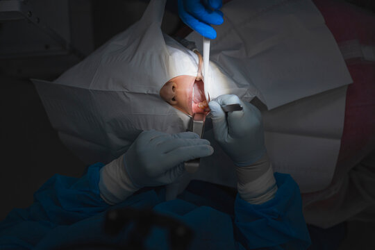 Dental surgery in progress